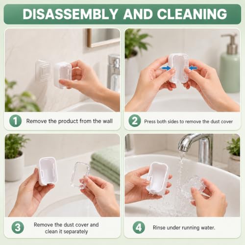 Toothbrush Holders for Bathroom 2PCS Wall Mounted Tooth Brush | Single Toothbrushes Dispenser Storage Organizer for Home and Travel