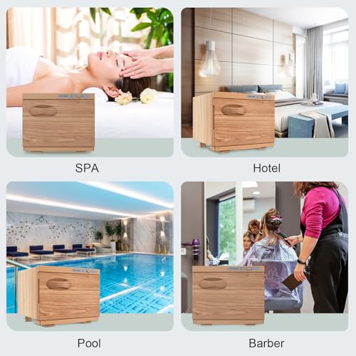 Towel Warmer Cabinet, 8L Hot Spa Small Towel Warmer Heating Use for Facial Spa, Hair Beauty, Salon Equipment and Home - Wood