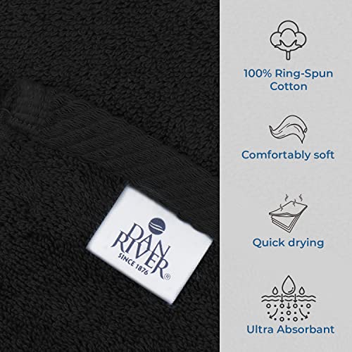 DAN RIVER Pack of 1 Oversized Bath Sheet, 40 x 80 Inches, Black | 100% Cotton Jumbo Bath Towel with Extra Large Coverage, Lightweight Feel, Super Soft & Quick Dry - color: Black, size: 40x80" Oversized Bath Sheet
