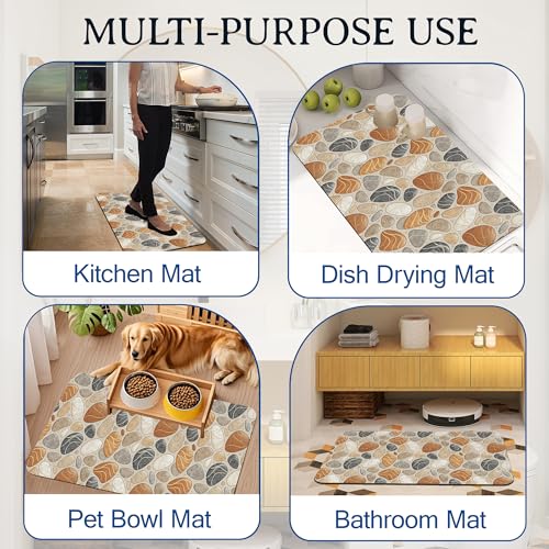 Elightvap Abstract Pebbles Stone Print Bathroom Mat Quick Drying Non Slip Bath Mats Absorbent,Bath Mat Quick Dry Bathroom Rug in Front of The Kitchen Sink, Shower Room, Bathtub,17 * 29.5 Inches - color: Abstract Pebbles Stone Print