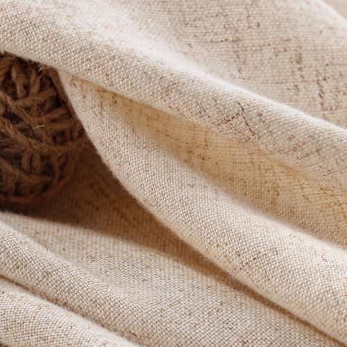 Farmhouse Shower Curtain Ruffle Linen Beige 72" W x 78" L | Linen Fabric, Farmhouse Boho, Bottom Ruffle, Rustic, Country, Natural Look, Washable, Shower Curtain for Bathroom Bathtub - color: Beige, size: 72"W x 78"L
