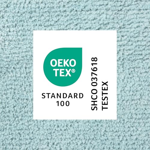 TOWN & COUNTRY EVERYDAY Ultra Plush Solid Tufted Toilet Lid Cover, Soft and Absorbent, Non-Slip Cover, Machine Washable, Aqua Blue, 18"x19" - color: Aqua Blue