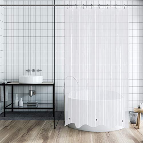 48x72 Stall Size Shower Curtain Liner Clear | 3 Bottom Magnets,8 Rustproof Grommets,Water Proof Heavy Duty PEVA,48W x 72H for Shower Stall Narrow Width - color: Clear, size: 48"W x 72"L (Pack of 1)