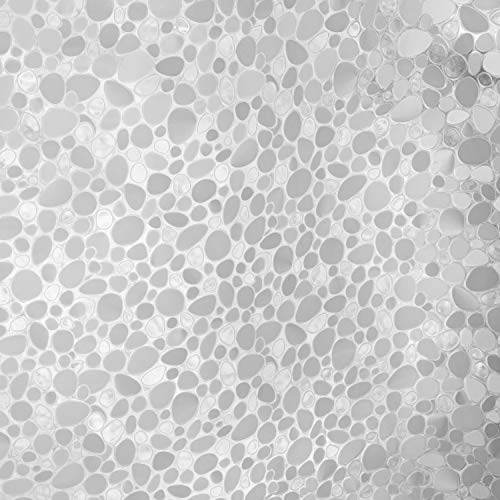Bostofy Waterproof Shower Curtain Liner 8G EVA Thick Shower Curtain with Heavy Duty 3 Bottom Magnets, Shower Liner for Shower Stall, Bathtubs, 3D Pebble Pattern, 72 x 72,12 Hooks - color: Clear Stone, size: 72"W x 72"L (Pack of 1)