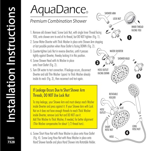 AquaDance 7" Premium High Pressure 3-way Rain & Handheld Shower Head Combo | Enjoy Dual 6-Setting Luxury Shower Heads Separately or Together for the Best of Both Worlds! Stainless Steel Hose - Bronze - color: Oil Rubbed Bronze, style: 2.5 Gallons Per Minu