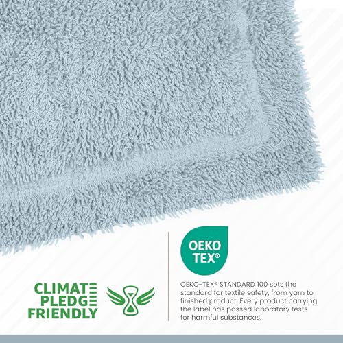Martex Ringspun Bath Rug, 20" x 30", Soft Blue | 100% Cotton, Super Soft, Super Absorbent, Non-Slip, Quick Drying - color: Soft Blue