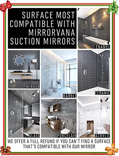 Anti Fog Flexible Gooseneck Shower Mirror, 6.3" x 6.3" | Fogless Shaving Mirror for Bathroom with Height Adjustable Gooseneck Extension, Upgraded Suction Cup & Shatterproof Surface