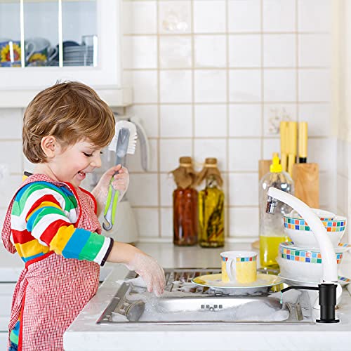 CREA Kitchen Soap Dispenser Countertop Soap Dispenserfor Kitchen Sink Black Built in Sink Soap Dispenser Top Fill Deck Mount Dispenser for Bathroom with 39" Tube Large Capacity 17 OZ Bottle - color: Black, style: Circular