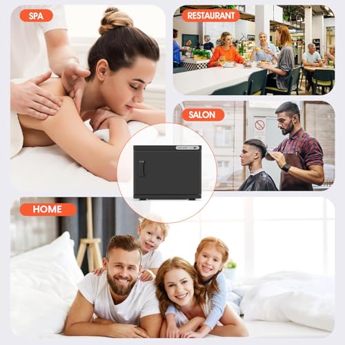 Towel Warmer Cabinet, 23L Large Hot Bath Towel Warmer Heating Use for Facial Spa, Hair Beauty, Salon Equipment and Home- Black - color: Black