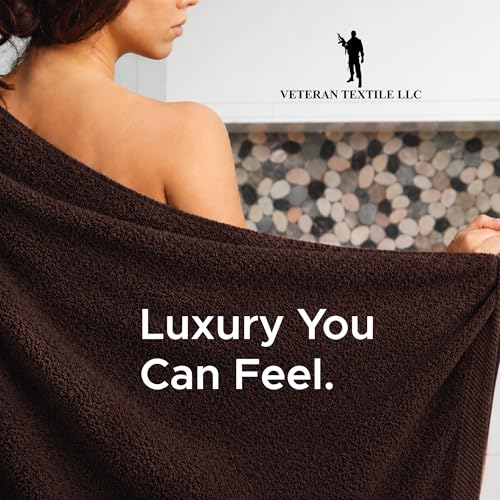 6 Pieces-Turkish Cotton - Luxury Towel Set for Bathroom & Kitchen, 2 Bath Towels, 2 Hand Towels & 2 WashCloths *Valued $79.99* (Dark Chocolate) - color: Dark Chocolate