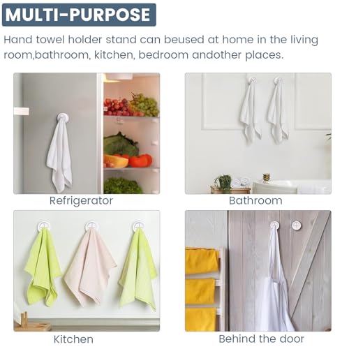 3-Piece Adhesive Towel Hook Set - White Silicone Claw Towel Holder for Kitchen, Bathroom, Outdoor Use - color: White