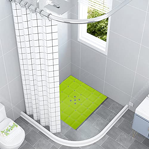 Webos Shower Mat for Textured Surface:Silicone Non Slip Shower Mat Without Suction Cups Foldable - Square Bath Mat for Reglazed Tub Textured Shower Floor (Green, 21x21) - color: Green