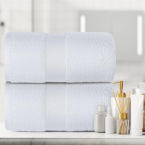 White Classic 2 Luxury White Bath Sheet Towels 35 x 70, 6 Hand Towels 16 x 30 and 12 Washcloths 13 x 13 | Cotton, Highly Absorbent and Quick Dry for Hotels, Spa and Bathroom