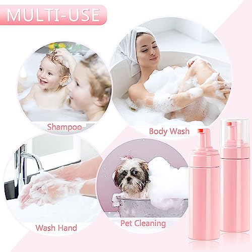 TMLECE 5.1oz/150ml Travel Size Foaming Soap Dispenser Bottles(6 Pack) | Pink BPA-Free PET Material, Foaming Pump, Rich Foam, Leak-Proof Design for Hand Soap, Cleanser & Shampoo, Travel & Home Use - color: Pink, size: H.150ML(5.1OZ),6Pack