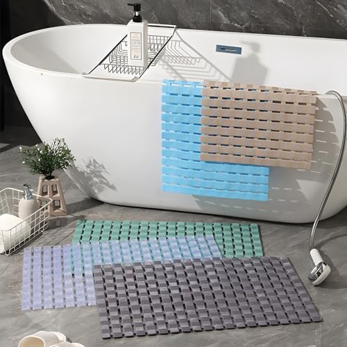 easyBee Shower Mat 27.5"x15.7", Bathtub Mat Non-Slip Bath Mat, Bathing Mat for Tub, Machine Washable, Anti-Slip Shower Liner (Green) - color: Green