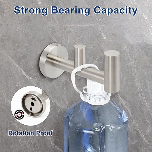 NearMoon Bathroom Double Towel Hook- SUS304 Stainless Steel Robe Towel Holder, Heavy Duty Double Coat Hook for Bathroom Livingroom Kitchen Wall Mounted (Brushed Nickel-F, 2 Pack) - style: Brushed Nickel-F