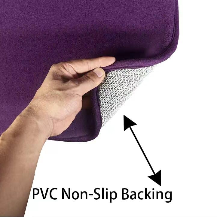 Madeals Memory Foam Bathroom Toilet Rug Set 4 Piece with Toilet Lid Cover and Tank Covers Teal Purple - color: Purple