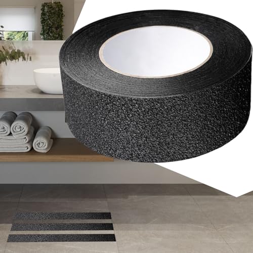 Anti Slip Stair Strips Safety Waterproof Non Skid Stair Treads | Safety Tape for Home, Bathroom, Kitchen, Floor, Outdoor, Public Restroom, Pool, Entrance, Aisle - color: Black Q pattern 2.5cm*5m