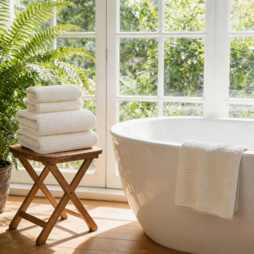 Extra Large Microfiber Bath Towels Set of 6 for Adults, 35″ x 70″, Soft and Super Absorbent, Quick Dry, No Fading and No Lint, Luxury Towel Set for Bathroom, Spa, Gym, Travel - Khaki - color: Khaki 6-pack