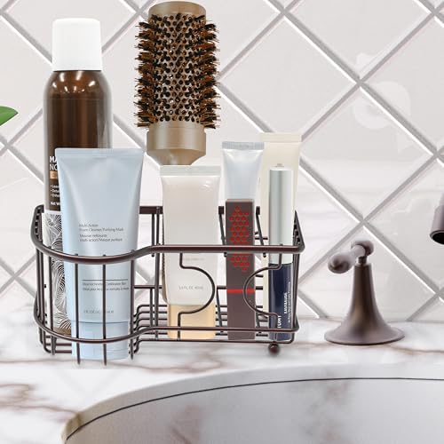 Simple Houseware Multi-Functional 6 Slots Toothbrush Holder, Bronze - color: Bronze, size: Freestanding