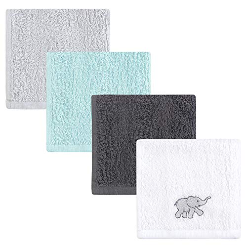Luvable Friends Unisex Baby Super Soft Cotton Washcloths, Gray Elephant, One Size - color: Gray Elephant, size: One Size
