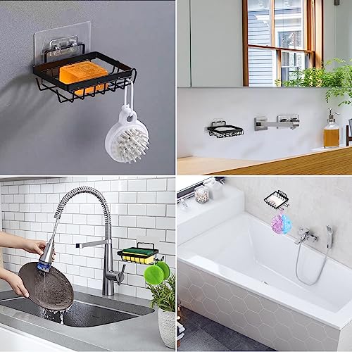 Carrie Joe Soap Holder Self Draining Soap Dish Razor Holder for Shower Wall Not Punched Easy Clean Bar Soap Holder Fit for Bathroom, Kitchen Sink - color: Charcoal Black