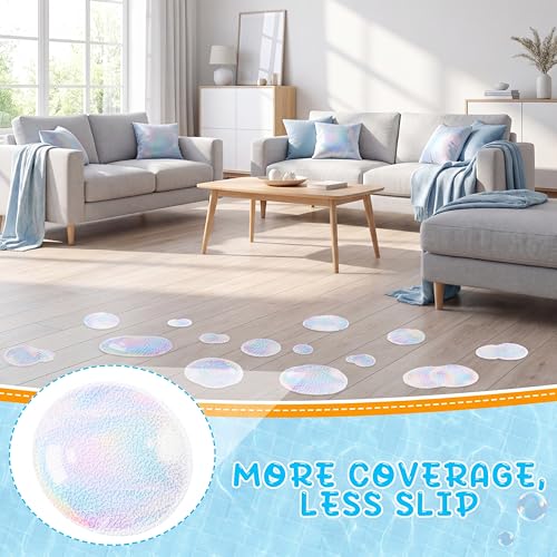 Fullhawl 15 Pcs Clear Bubble Non Slip Bathtub Stickers Clear Bubble Anti Slip Shower Stickers Shower Floor Nonslip Sticker Applique Adhesive Decals with Scraper for Bathtub Bathroom Floor - style: Clear Bubble