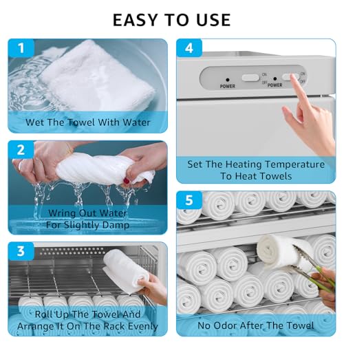 46L Hot Towel Warmer Cabinet, Large Professional Towel Heater - White | Rust Resistant, Stainless Steel Racks, Large Capacity, Towel Warmer for Spa Massage Salon Home - color: White, size: 46L