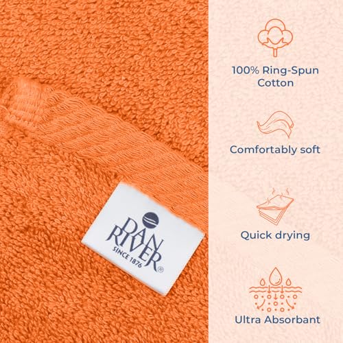 DAN RIVER Pack of 1 Jumbo Bath Sheet 40x80 Inches, Soft Fluffy Bath Sheets Towels for Adults, Quick Dry Shower Towels - Orange - color: Orange