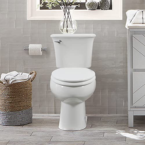 Angol Shiold Wood Toilet Seat, Zinc Alloy Hinges (Elongated, White) | Elongated Toilet Seat, Scratch Resistant Wood Surface, Easy to Install and Clean - color: White, size: Elongated