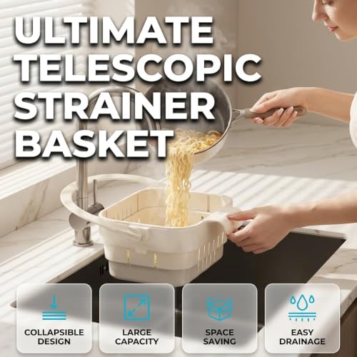 Foldable Hanging Sink Drain Basket, Kitchen Sink Strainer Basket (Green) | Space Saving Multi-functional Faucet Storage Rack Draining for Fruits Vegetables