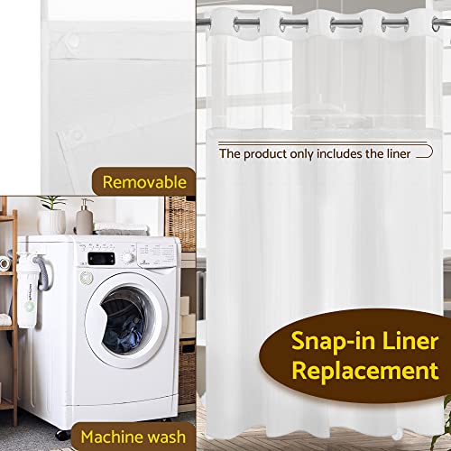 Barossa Design 70x54 Snap-in Shower Curtain Replacement Liner White | 2 Bottom Magnets, Fabric, Removable, Water Repellent, Machine Washable, Hotel Style, 70" W x 54" H Inner Liner - color: White, size: 70"W x 54"L (Pack of 1)