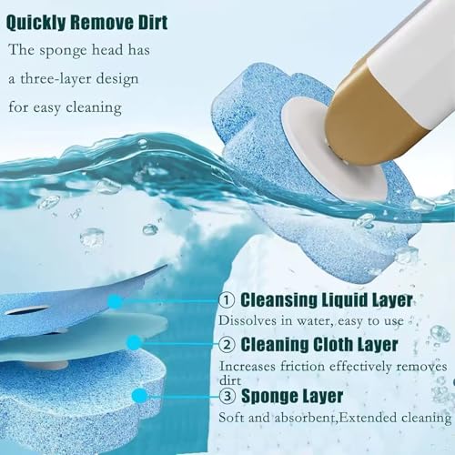 48 PCS Disposable Toilet Bowl Brush Refills, Disposable Toilet Brush Heads, Toilet Wand Disposable Refill Heads, Disposable Replacement Head - color: 48pcs Replacement Heads