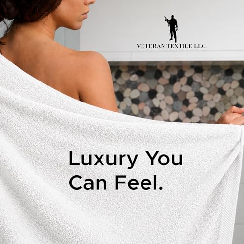 Veteran Textile LLC - 6 Pieces- Turkish Cotton - Luxury Towel Set for Bathroom & Kitchen, 2 Bath Towels, 2 Hand Towels & 2 WashCloths *Valued $79.99* (White) - color: White