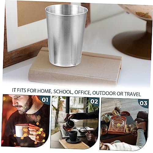 SHOWERORO Stainless Steel Water Tumbler Cup for Drinks and Mouthwash Silver Multi-use Beverage Cup Easy to Clean for Home and Travel