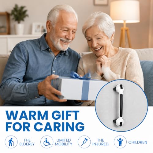 Suction Grab Bars for Shower, 16.8 Inch Bathroom Safety Handle 2 Pack | Suction Grab Bars; Shower Grab Bar Handle; Bathroom Safety Rail; No Drill Shower Handle; Elderly Bathroom Aid