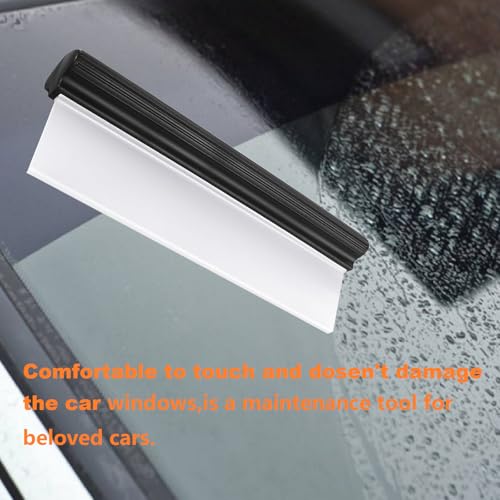 2pack 12inch Car Drying Squeegee Water Blade Universal Quick Drying Squeegee Wiper Flexible T-Bar Water Blade Silicone Squeegee for Car,Glass,Windshield,Bathroom Black Handle - color: Black