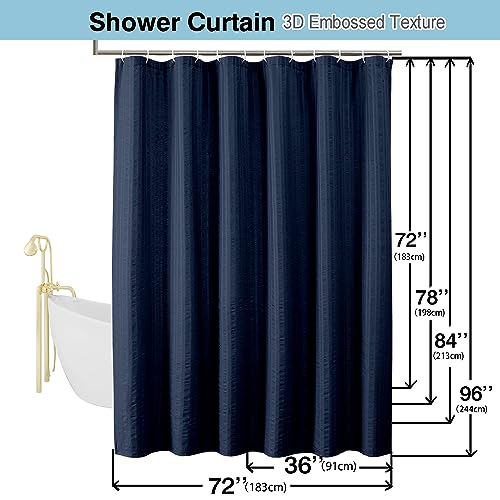 Aiyufeng Moga Navy Blue Shower Curtain, 3D Design Fabric Shower Curtains, Premium Spa Quality Modern Shower Curtains for Bathroom, 36"x72", Dark Blue - color: Navy Blue, size: 36"W x 72"L (Pack of 1)