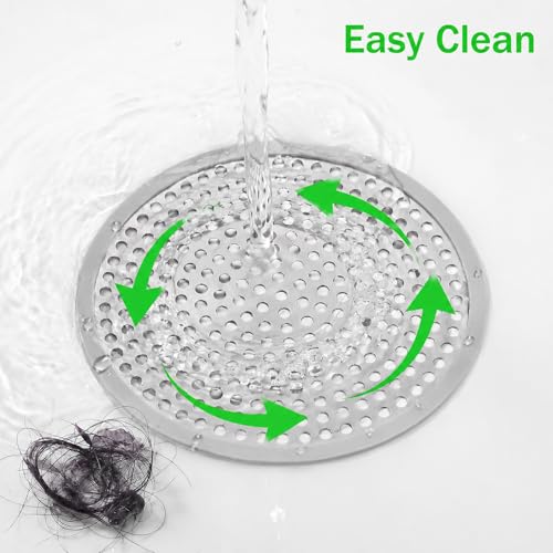 Flat Shower Drain Hair Catcher 4.71" Round Hair Strainer for Shower Drain | Shower Drain Cover Hair Catcher Stainless Steel Universal Filter Hairs Trap Stopper For Drains Showers Room Bathroom