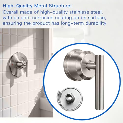 All Metal Replacement for Moen Tub/Shower Lever Handle, Compatible with Moen Shower Handle and for Cartridge,Single Handle Faucets for Adjust Water Volume and Temperature,Retro Brushed Nickel - color: Retro Brushed Nickel