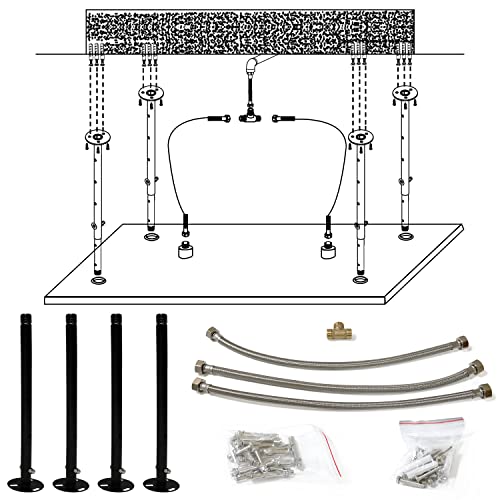 Luxury Large Ceiling Rectangle Rainfall Shower Head, 16x32inch High Pressure Rain Showerhead with Silicone Nozzles Full Body Fixed Showerheads For Modern Bathroom, Black Finish - color: Matte Black, style: Rainfall(One Function)