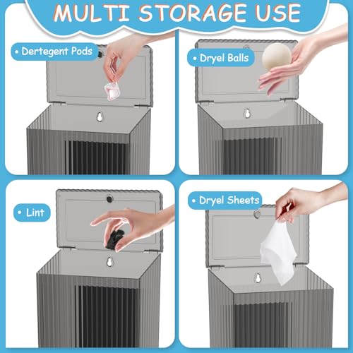 Sealegend Magnetic Trash Can with Lid, Space Saving Lint Bin Black | Wastebasket for Kitchen, Refrigerator, Cabinet, Bathroom & Laundry Room - color: Black