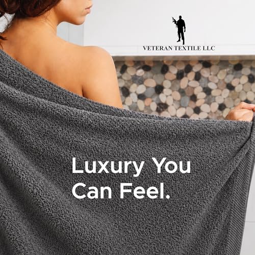 Veteran Textile LLC - 6 Pieces-100% Turkish Cotton - Luxury Towel Set for Bathroom & Kitchen, 2 Bath Towels, 2 Hand Towels & 2 WashCloths (Valued $79.99) (Graphite - color: Graphite