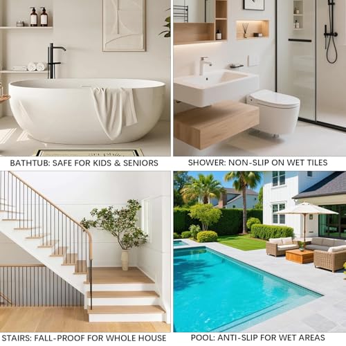 24 Pcs Clear Anti Slip Shower Stickers, Bathtub Safety Strips, Non Slip Bathroom Tape - color: Clear