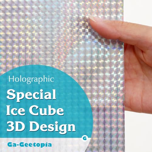 Ga-Geetopia Holographic 3D EVA Shower Curtain Liner Ice Cube, 72x72 Medium Weight Clear Plastic Bathroom Shower Curtain with Rustproof Metal Grommets for Shower Stall, Bathtubs - color: Holo - Cube, size: 72"W x 72"L (Pack of 1)
