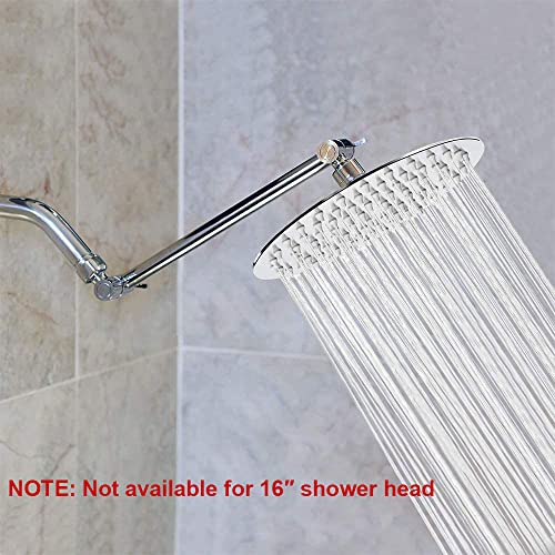 NearMoon Adjustable Shower Arm Universal Connection, Extension Arm, Adjust Angle to Upgrade Shower Experience, Easy to Install, Anti-leak (11 Inch, Chrome Finish) - color: Chrome Finish, style: 11 Inch Adjustale