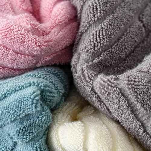 sense gnosis Diagonal Dash Pattern Grey Hand Towel Set of 2 Premium 100% Cotton Ultra Soft Highly Absorbent Hand Towel for Bathroom 13 X 29 Inch - color: Grey