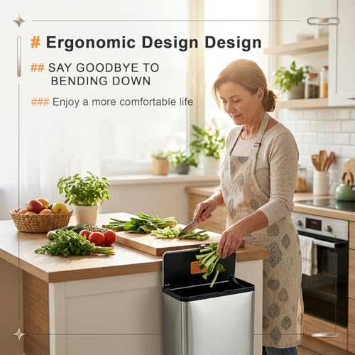 SIDIANBAN Mini Hanging Trash Can with Lid for Kitchen Cabinet Door | 0.8 Gal / 3L Stainless Steel Garbage Can, Compost Bin for Countertop, Under Sink, Bathroom, RV, Office