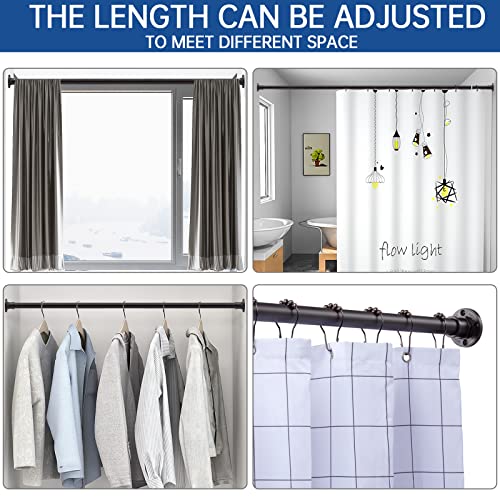 Industrial Shower Curtain Rod - 2-in-1 Design Tension Curtain Rod - Never Rust Non-Slip 43 to 72 Inch Stainless Steel, Bronze Window Curtain Rod - color: Bronze, size: 43-72 Inches