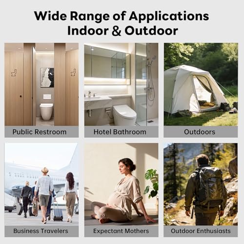 Portable Electric Bidet for Travel with 180° Adjustable Nozzle, Strong Water Pressure- Handheld Rechargeable USB-C Bidet,350ml IPX6 Waterproof Personal Hygiene Cleaner for Postpartum Women, Camping - color: white-grey